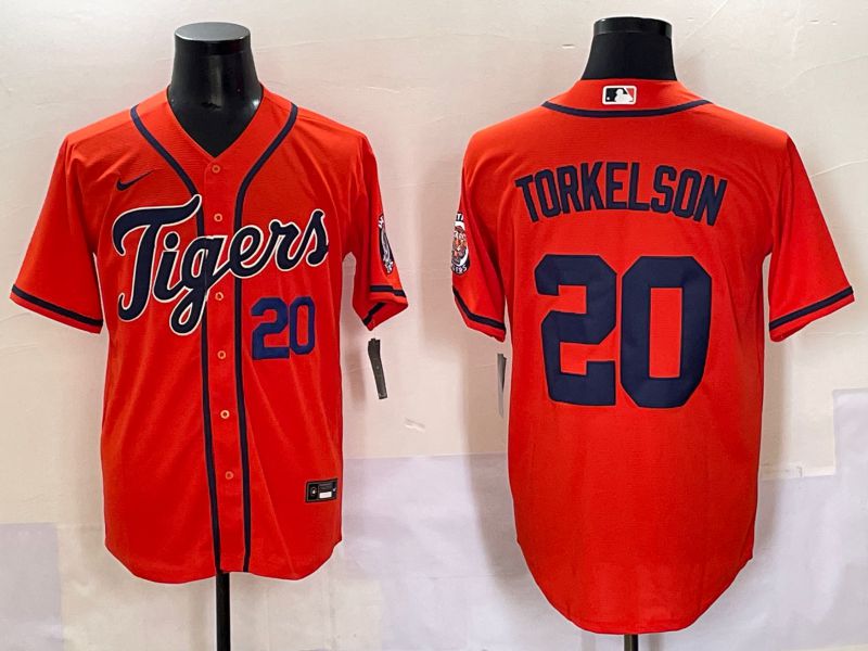 Men 2025 Detroit Tigers #20 Torkelson Orange Game Nike MLB Jersey style 2